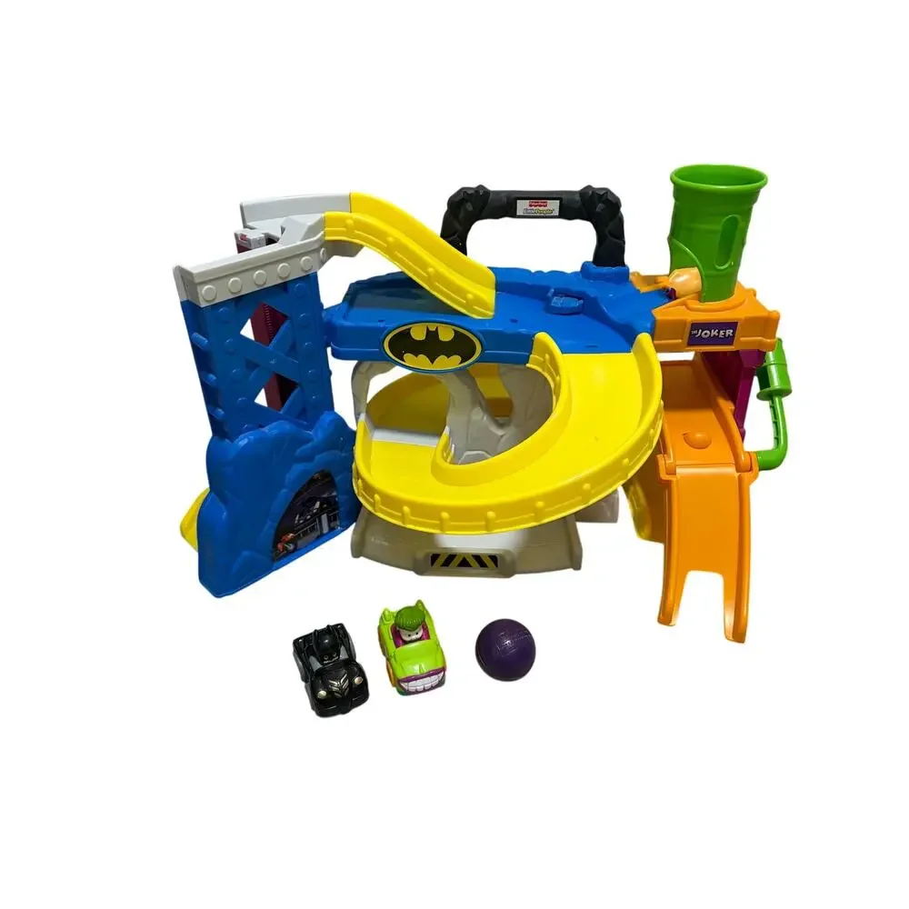 Little People Wheelies DC Super Friends Race and Chase Batcave Playset